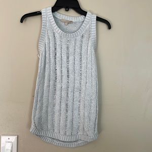 Joan Vass light blue sleeveless sweater. Size xs.